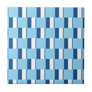 Ceramic Tile Blue & White Stripe