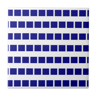 Ceramic Tile Blue & White Stripe Checkered