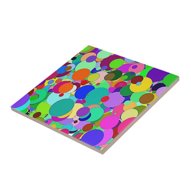 Ceramic Tile Bright Colorful Circles Circular (Side)