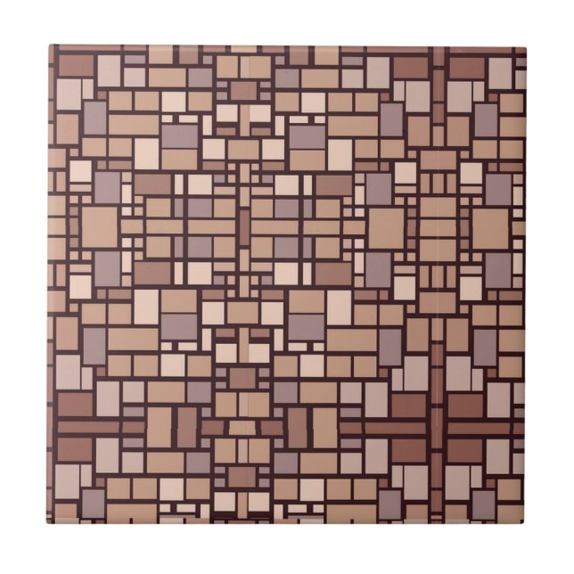 Ceramic Tile Brown Earth Tones Abstract (Front)
