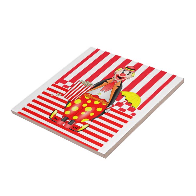 Ceramic Tile Clown Red Stripe (Side)