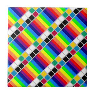 Ceramic Tile Colorful Colors Stripe