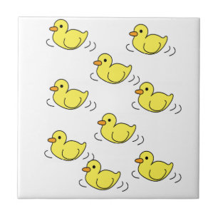 Ceramic Tile Colorful Colors Yellow Ducks