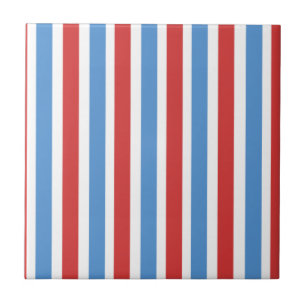 Ceramic Tile Colorful Red White Blue Stripe