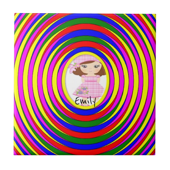 Ceramic Tile Colorful Stripe Circular (Front)