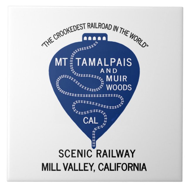 Ceramic Tile Crookedest Railroad Mt Tamalpais (Front)