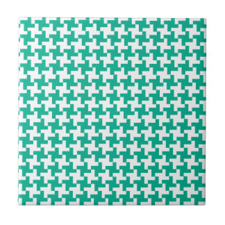 Ceramic Tile, Emerald Green Dogtooth Check Tile