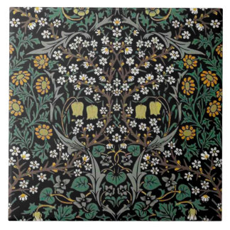 Ceramic tile fireplace William Morris designs 024