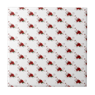 Ceramic Tile Floral Red Rose