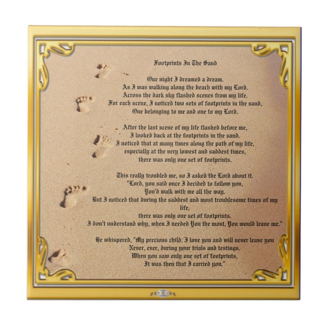 Ceramic Tile Footprints In The Sand Sober Champion (Front)