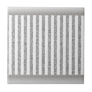 Ceramic Tile Gray Silver Stripe
