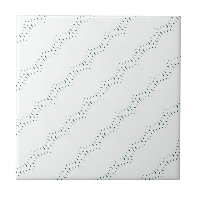 Ceramic Tile  Green White Sun (Front)