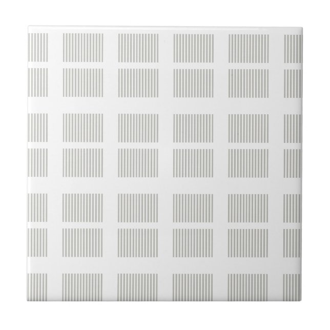 Ceramic Tile Grey & White Stripe (Front)
