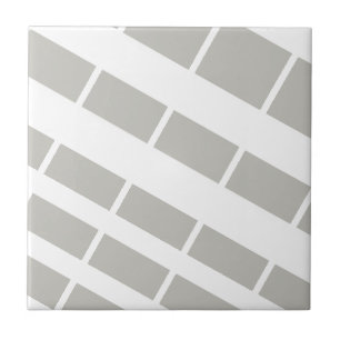 Ceramic Tile Grey & White Stripe