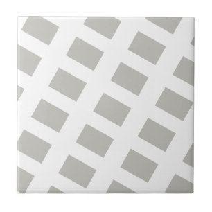 Ceramic Tile Grey & White Stripe Square