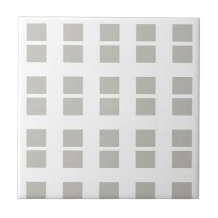 Ceramic Tile Grey & White Stripe Square