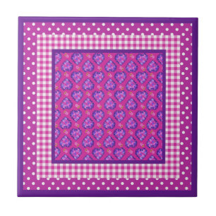 Ceramic Tile, Hearts, Flowers, Checks, Polka Dots Tile