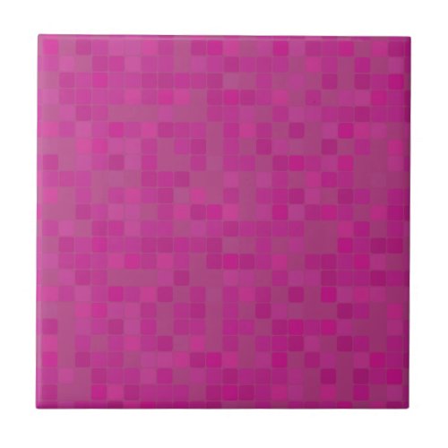 Ceramic tile in pink fuchsia mosaic pattern