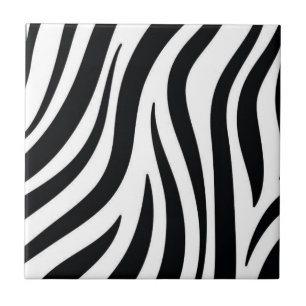 Ceramic Tile Leopard Print Black & White