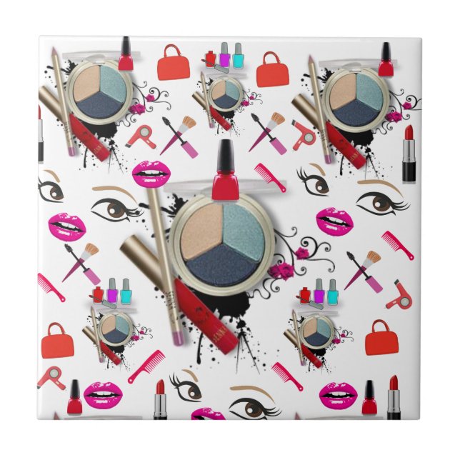 Ceramic Tile Makeup Eye Shadow Lipstick (Front)