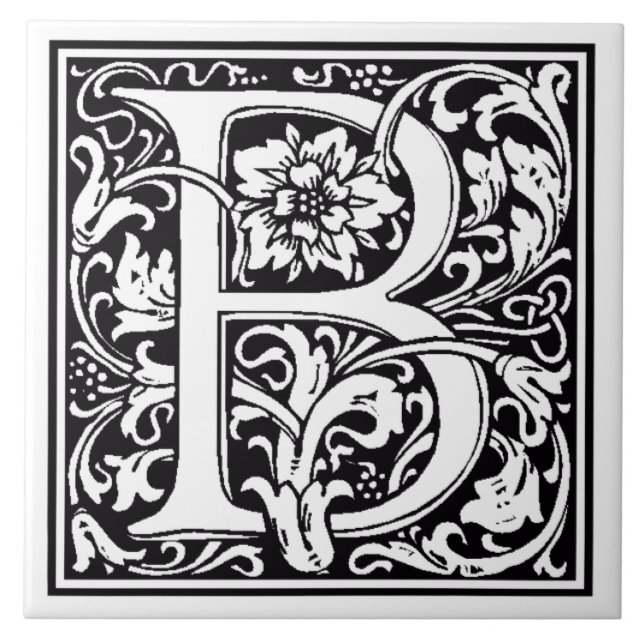 Ceramic Tile - Monogram Letter B (Front)