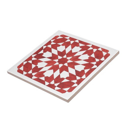 Ceramic tile Moroccan red mosaic ZELLIGE