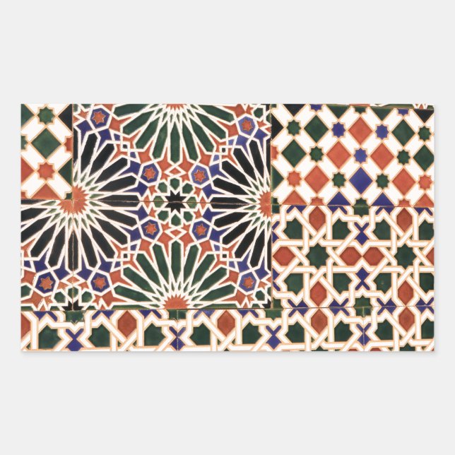 Ceramic tile mosaic design rectangular sticker (Front)