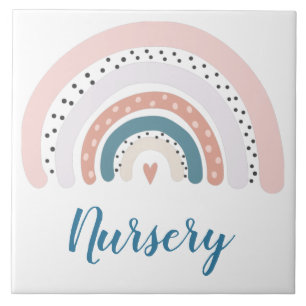 Ceramic Tile - Nursery Modern Rainbow Polka Dots