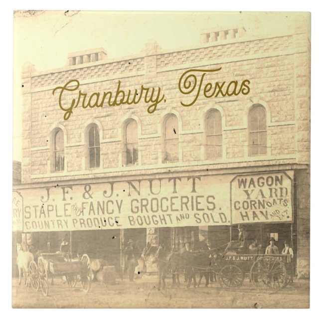 Ceramic Tile of Nutt House In Granbury, Texas (Front)