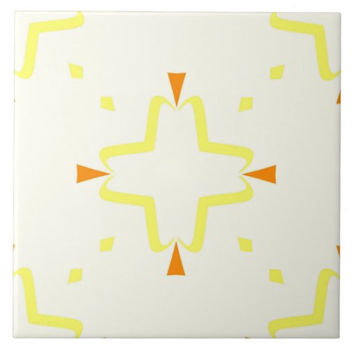 Ceramic Tile_ Orange and Yellow Tiled Pattern Tile