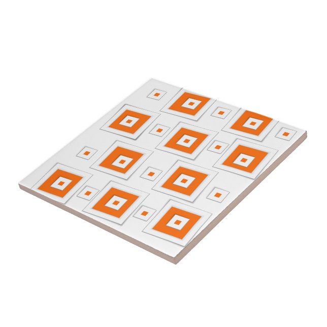 Ceramic Tile Orange Squares (Side)