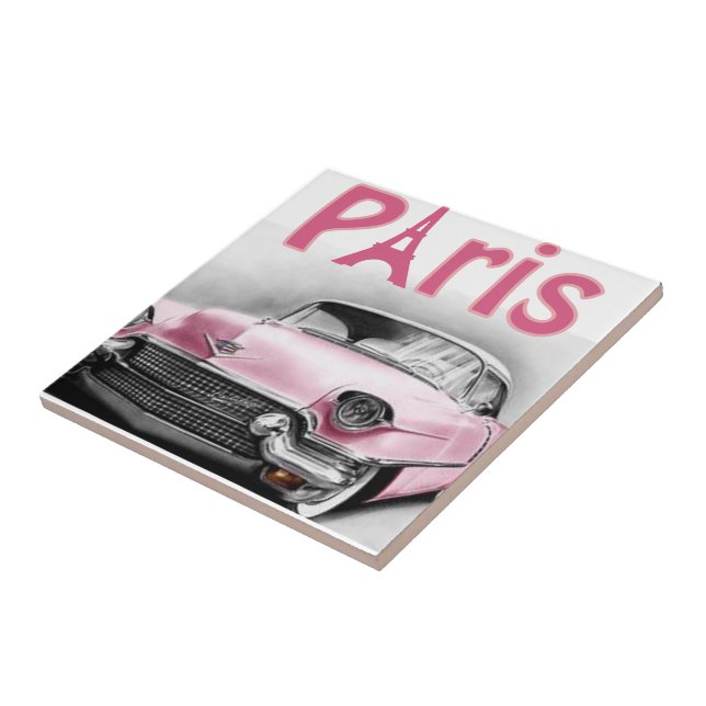 Ceramic Tile Paris France Pink Car (Side)