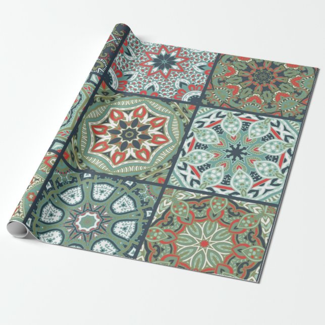 Ceramic tile pattern wrapping paper (Unrolled)