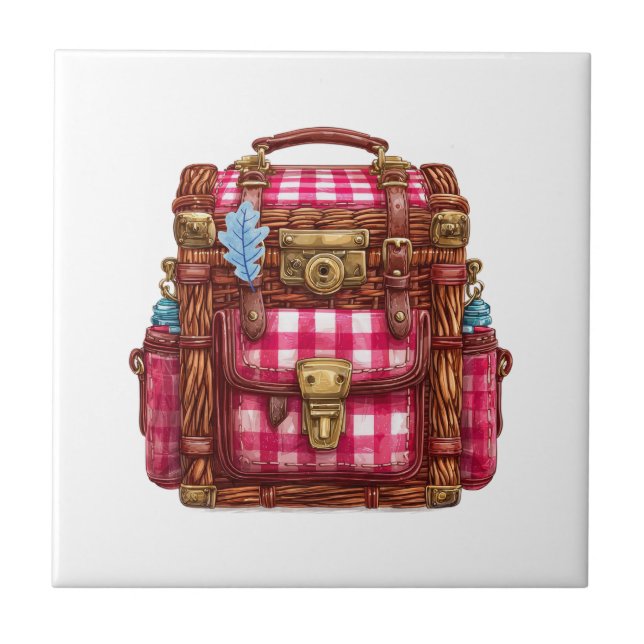 Ceramic Tile Picnic Plaid Leave (Front)