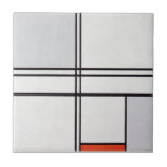 Ceramic Tile : Piet Mondrian : Gray - Red 1935 at Zazzle