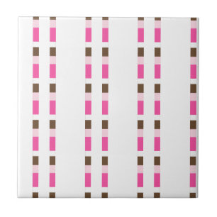 Ceramic Tile Pink Brown White Stripe