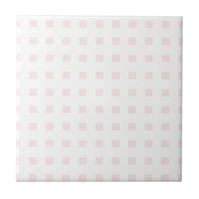 Ceramic Tile Pink & White Squares (Front)