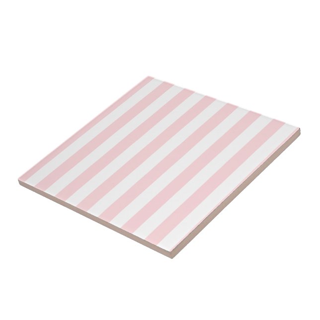 Ceramic Tile Pink & White Stripe (Side)