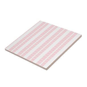 Ceramic Tile Pink & White Stripe