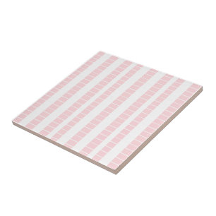 Ceramic Tile Pink & White Stripe