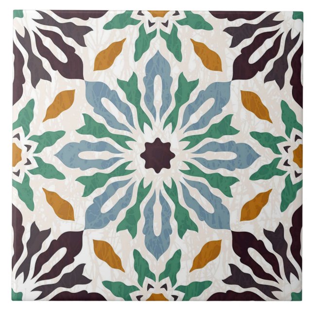 Ceramic Tile - Portuguese Azulejo Pattern (Front)