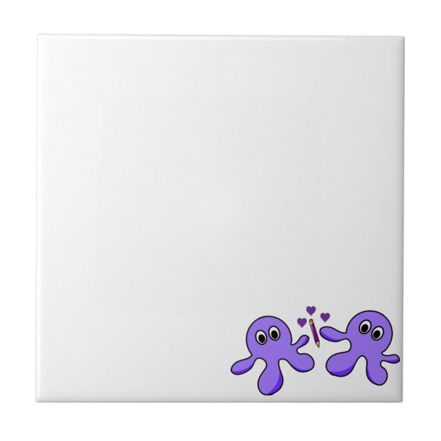 Ceramic Tile Purple Octopus (Front)