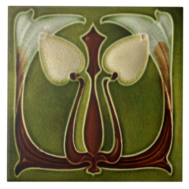 Ceramic Tile - Reproduction Art Nouveau Tulips (Front)