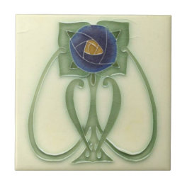 Ceramic Tile - Reproduction Blue Rose Vintage