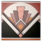 Ceramic Tile - Sangria Art Deco Fan Design