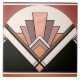 Ceramic Tile - Sangria Art Deco Fan Design