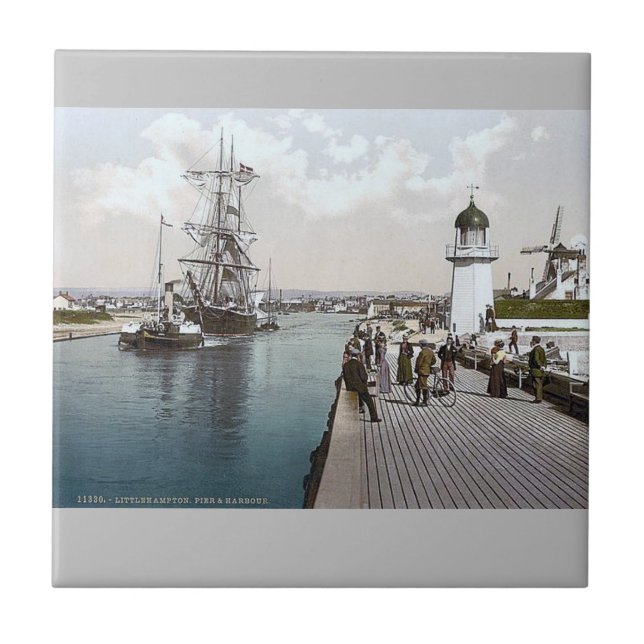 Ceramic Tile, Small (4.25" x 4.25") Little Hampton Tile (Front)