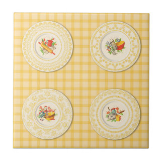 Ceramic Tile, Small- KITCHEN PLATES-YELLOW Ceramic Tile