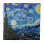 CERAMIC TILE : "STARRY NIGHT" VINCENT VAN GOGH ART<br><div class="desc">"STARRY NIGHT" 1889 VINCENT VAN GOGH FINE ART CERAMIC TILE</div>