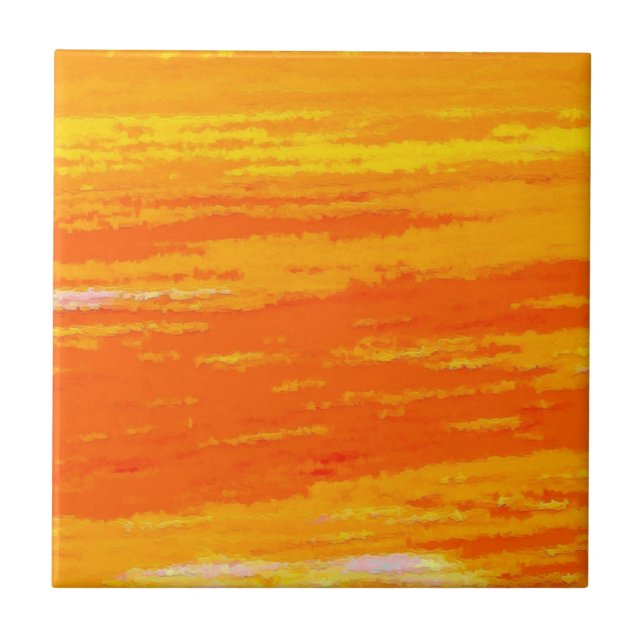 Ceramic tile - streaky oranges and whites (Front)